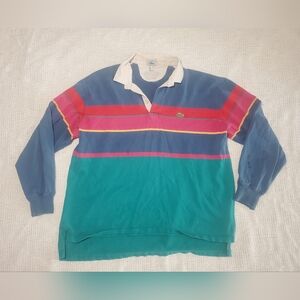 Vintage Izod Lacoste Colorful Polo Shirt Mens Large